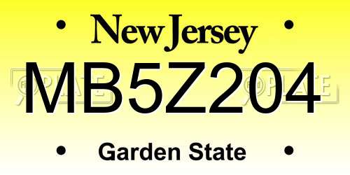 MB5Z204 New Jersey License Plate