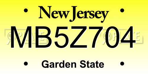 MB5Z704 New Jersey License Plate