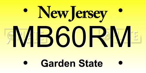 MB60RM New Jersey License Plate