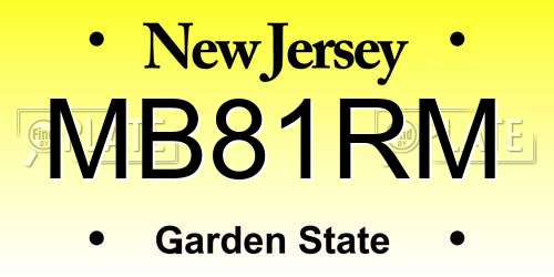 MB81RM New Jersey License Plate