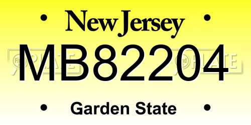 MB82204 New Jersey License Plate