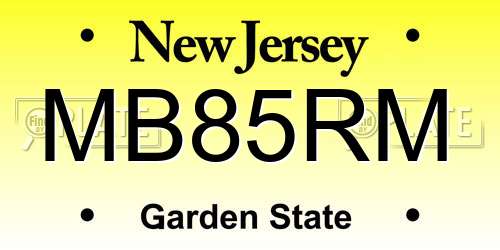 MB85RM New Jersey License Plate
