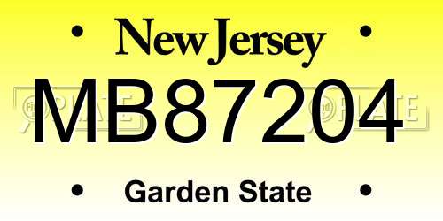 MB87204 New Jersey License Plate