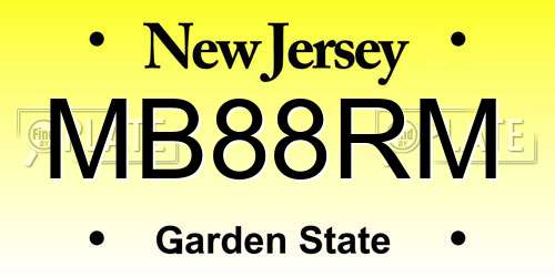 MB88RM New Jersey License Plate