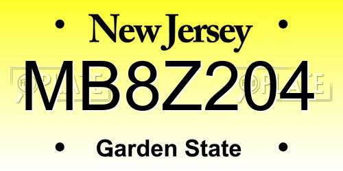 MB8Z204 New Jersey License Plate