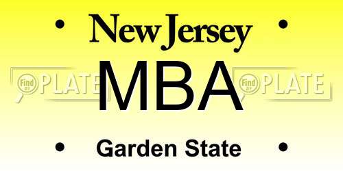 MBA New Jersey License Plate