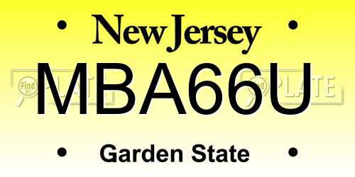 MBA66U New Jersey License Plate