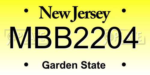 MBB2204 New Jersey License Plate