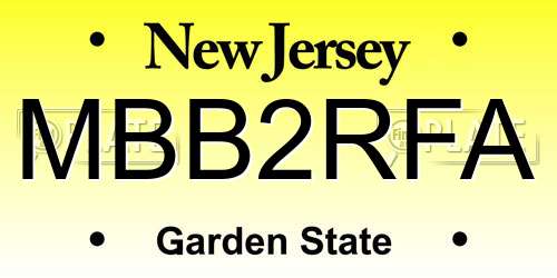 MBB2RFA New Jersey License Plate
