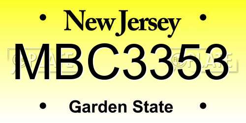 MBC3353 New Jersey License Plate