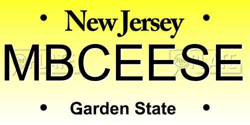 MBCEESE New Jersey License Plate
