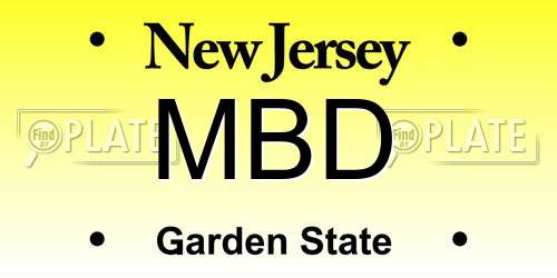 MBD New Jersey License Plate