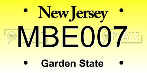 MBE007 New Jersey License Plate