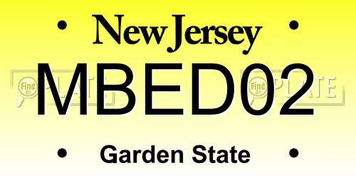 MBED02 New Jersey License Plate