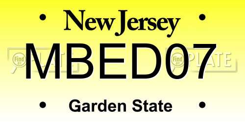 MBED07 New Jersey License Plate
