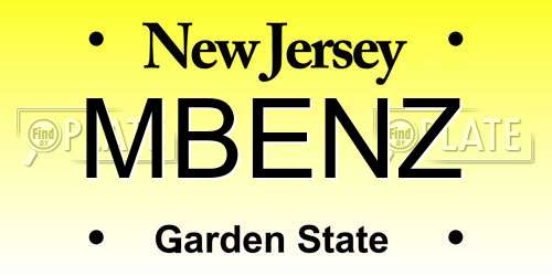 MBENZ New Jersey License Plate