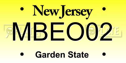 MBEO02 New Jersey License Plate