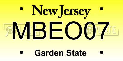 MBEO07 New Jersey License Plate