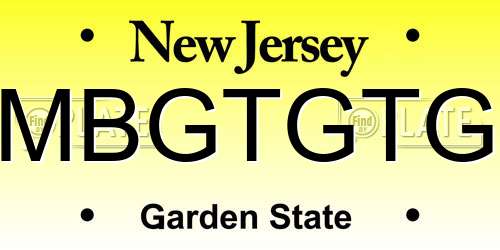 MBGTGTG New Jersey License Plate