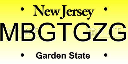 MBGTGZG New Jersey License Plate