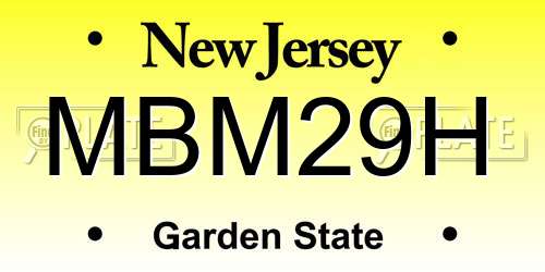 MBM29H New Jersey License Plate