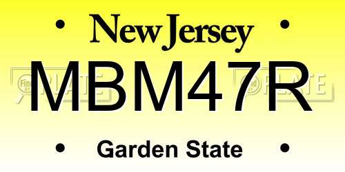 MBM47R New Jersey License Plate