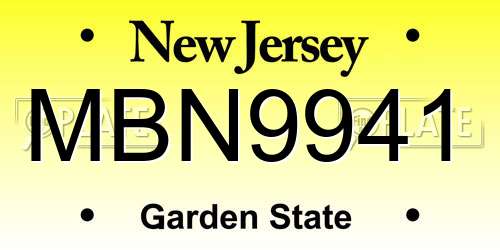 MBN9941 New Jersey License Plate
