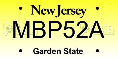 MBP52A New Jersey License Plate