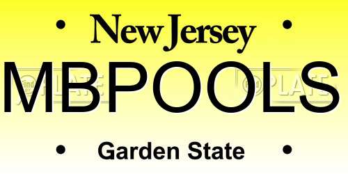 MBPOOLS New Jersey License Plate