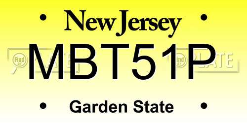 MBT51P New Jersey License Plate