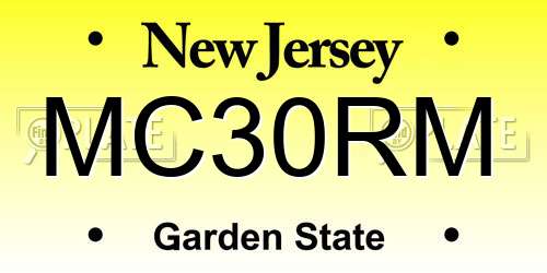 MC30RM New Jersey License Plate