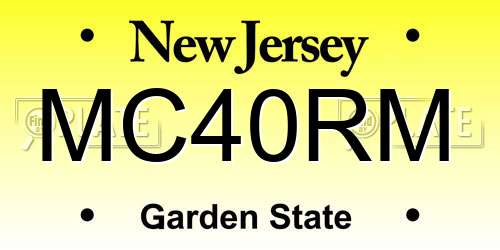 MC40RM New Jersey License Plate