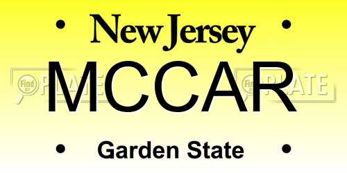 MCCAR New Jersey License Plate