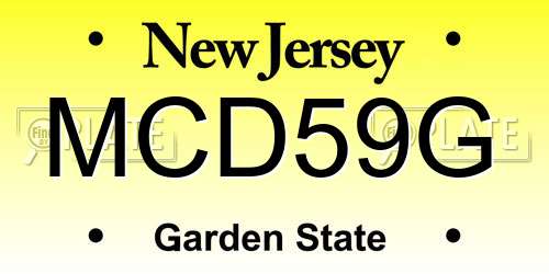 MCD59G New Jersey License Plate