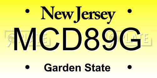 MCD89G New Jersey License Plate