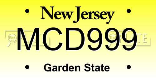 MCD999 New Jersey License Plate