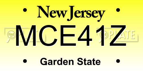 MCE41Z New Jersey License Plate