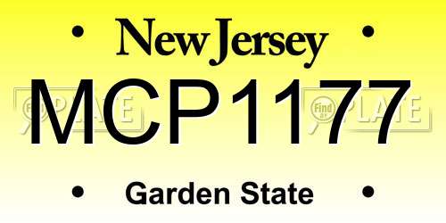 MCP1177 New Jersey License Plate