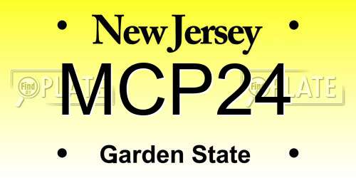 MCP24 New Jersey License Plate