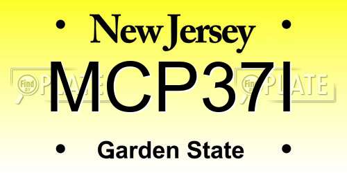 MCP37I New Jersey License Plate