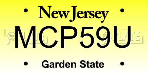 MCP59U New Jersey License Plate