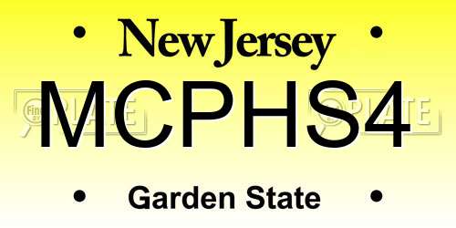 MCPHS4 New Jersey License Plate