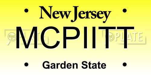 MCPIITT New Jersey License Plate