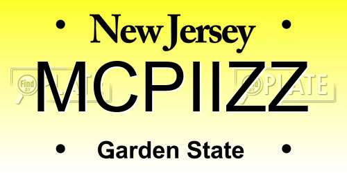 MCPIIZZ New Jersey License Plate
