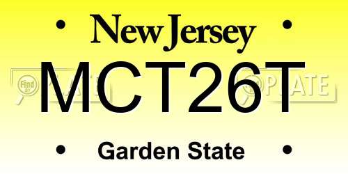 MCT26T New Jersey License Plate