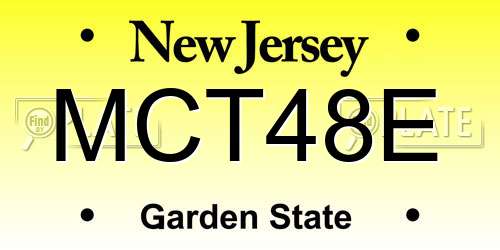 MCT48E New Jersey License Plate