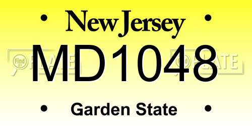 MD1048 New Jersey License Plate