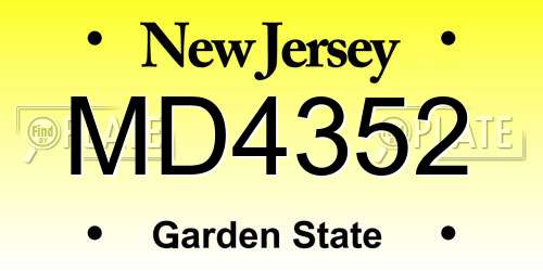 MD4352 New Jersey License Plate