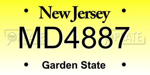 MD4887 New Jersey License Plate