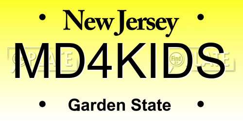 MD4KIDS New Jersey License Plate